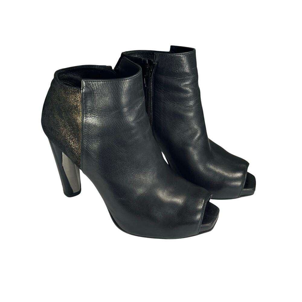 Stuart Weitzman Leather peep-toe ankle boots